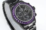 Rolex Mechanical Daytona Purple Diamond 40mm Watch Carbon Black Series - Image 3