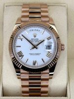 New 2024 Rolex Day Date 228235 Presidential Rose Gold White Dial Rolex