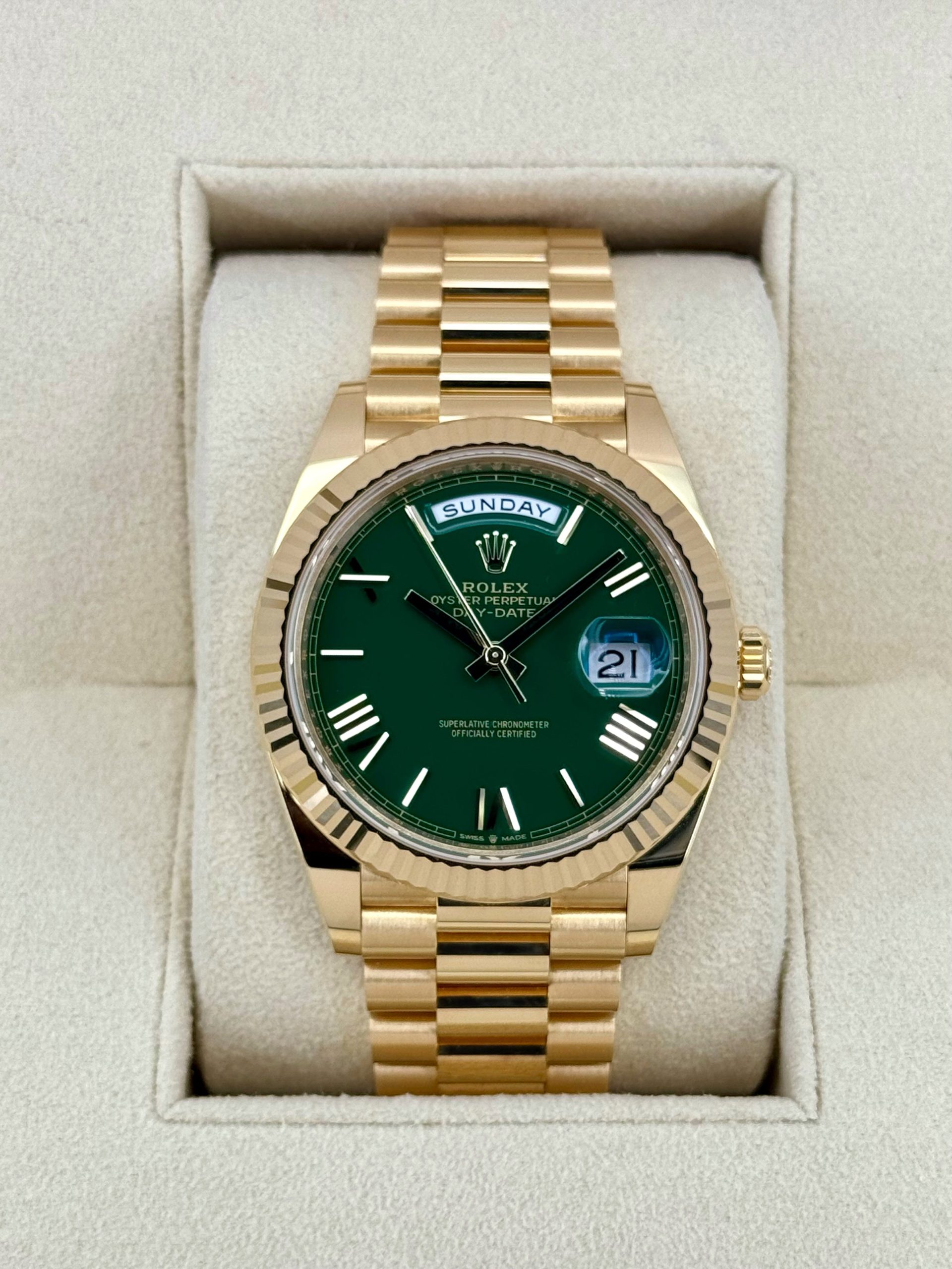 2023 Rolex Day Date 40mm 228238 Presidential Green Dial Rolex 2023 Rolex Day Date 40mm 228238 Presidential Green Dial Rolex - Image 1