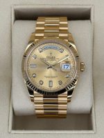 New 2024 Rolex Day Date 36mm 128238 Champagne Diamond Dial Rolex