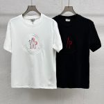 [ Moncler ] (Moncler) Embroidered chest half sleeve T-shirt for both men and women