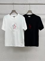 [ Moncler ] (Moncler) Embroidered chest half sleeve T-shirt for both men and women
