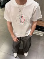[ Moncler ] (Moncler) Embroidered chest half sleeve T-shirt for both men and women - Image 11