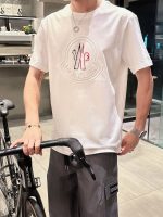 [ Moncler ] (Moncler) Embroidered chest half sleeve T-shirt for both men and women - Image 9