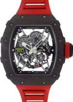 RICHAL MILL - Automatic Rafael Nadal Carbon TPT| by Richard Mille| RM35 - 02| Skeleton Clock Automatic Winding Rubber|