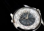 Patek Philippe - World Time| PATEK PHILIPPE| 5130P - 001| PT Silver / Blue Clock Automatic Leather| Middle Ages| - Image 9