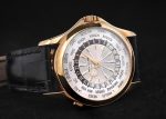 Patek Philippe - World Time| PATEK PHILIPPE| 5130J - 001| YG Silver Clock Automatic Leather| Middle Ages| - Image 7