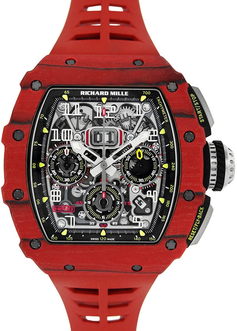 Richards Mill - Automatic Flyback Chronograph| RICHARD MILLE| RM11 - 03| TPT / Carbon Skeleton Dial Automatic Winding Rubber Richards Mill - Automatic Flyback Chronograph| RICHARD MILLE| RM11 - 03| TPT / Carbon Skeleton Dial Automatic Winding Rubber - Image 1