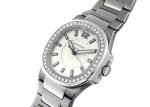 Patek Philippe - Nautilus Bezel Diamonds| PATEK PHILIPPE| 7010 / 1G - 001| WG Silver Dial Quartz Bracelet| Commissions| Middle Ages| - Image 2