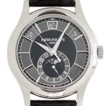 Patek Philippe - Annual Calendar Moon Phases| PATEK PHILIPPE| 5205G - 010| WG Black / Grey Clock Automatic Leather