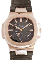 Patek Philippe - Nautilus Puchi Complications| PATEK PHILIPPE| 5712R - 001| RG Black Brown Clock Automatic Winding Leather