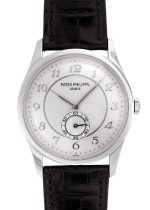 Patek Philippe - Calatrava| PATEK PHILIPPE| 5196P - 001| PT Silver Clock Hand Winding Leather