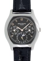 Patek Philippe - Perpetual Calendar Moon Phase| PATEK PHILIPPE| 5040G - 016| WG Black Dial Automatic Winding Leather| Middle Ages|
