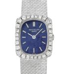 Patek Philippe - Ladies Goldene Elise Bezel Diamond| PATEK PHILIPPE| 4102 / 1| WG Blue Dial Hand Winding Bracelet| Vintage