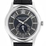 Patek Philippe - Annual Calendar Moon Phases| PATEK PHILIPPE| 5205G - 010| WG Black / Grey Clock Automatic Leather| Middle Ages|