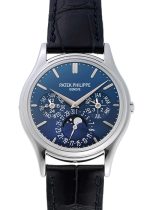 Patek Philippe - Grand Complication Perpetual Calendar Moon Phase| PATEK PHILIPPE| 5140P-001PT| Blue clock automatic winding leather| Middle Ages|