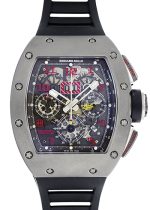 Richards Mill - Felip Massa Annual Calendar Flyback Chronograph Red Index| by Richard Mille| RM011| TI Skeleton Clock Automatic Winding Rubber|