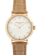 Patek Philippe - Ladies Calatrava| PATEK PHILIPPE| 7200R - 001| RG ivory clock automatic winding leather| Unused item|