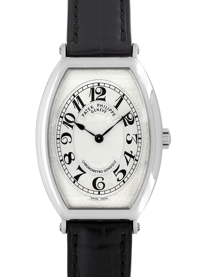 Patek Philippe - Chronometer gondola| PATEK PHILIPPE| 5098P - 001| PT Silver Clock Hand Winding Leather| Middle Ages| Patek Philippe - Chronometer gondola| PATEK PHILIPPE| 5098P - 001| PT Silver Clock Hand Winding Leather| Middle Ages| - Image 1