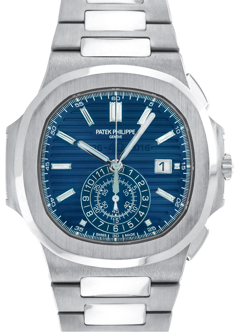 Patek Philippe - Nautilus Chronographs| PATEK PHILIPPE| 5976 / 1G-001| WG Blue Clock Automatic Winding Bracelet| 40th Anniversary| Limited to 1300 copies| Unused item| Patek Philippe - Nautilus Chronographs| PATEK PHILIPPE| 5976 / 1G-001| WG Blue Clock Automatic Winding Bracelet| 40th Anniversary| Limited to 1300 copies| Unused item| - Image 1