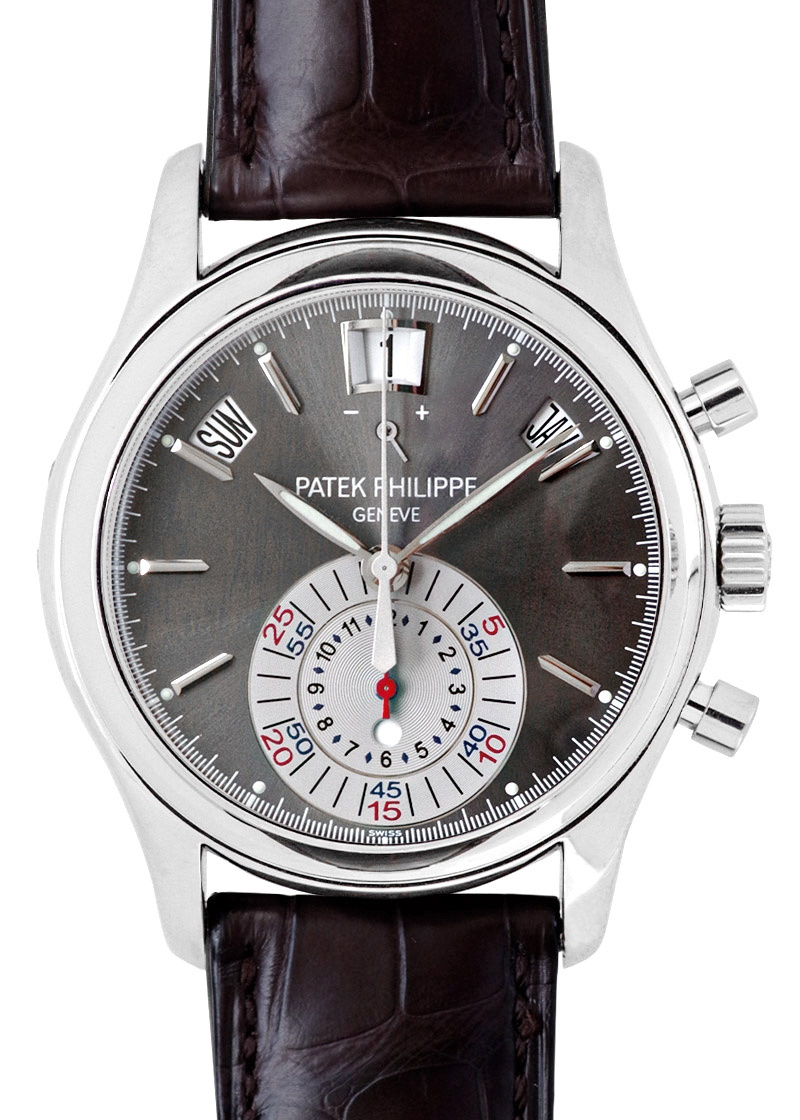 Patek Philippe - Annual Calendar Chronographs| PATEK PHILIPPE| 5960P - 001| PT Gray Clock Dial Automatic Leather| Middle Ages| Patek Philippe - Annual Calendar Chronographs| PATEK PHILIPPE| 5960P - 001| PT Gray Clock Dial Automatic Leather| Middle Ages| - Image 1