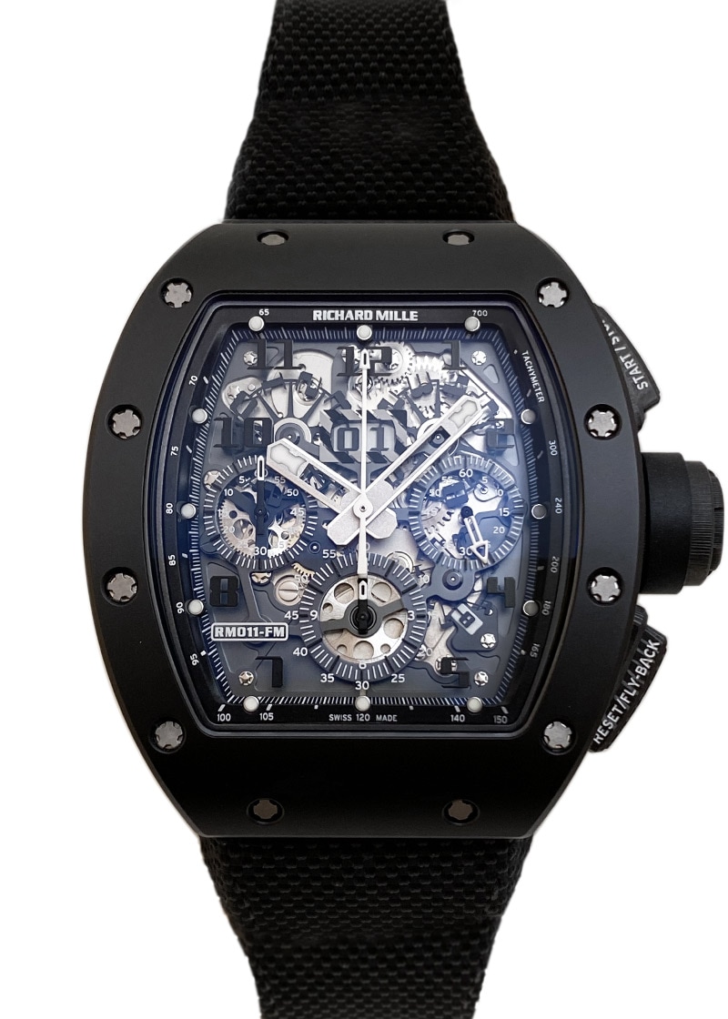 Richard Mill - Felip Massa Black Phantom| by Richard Mille| RM011 CA-TZP TZP Ceramic / Carbon TPT Skeleton Dial Autowinding Rubber| Limited to 50| Commissions| Middle Ages| Richard Mill - Felip Massa Black Phantom| by Richard Mille| RM011 CA-TZP TZP Ceramic / Carbon TPT Skeleton Dial Autowinding Rubber| Limited to 50| Commissions| Middle Ages| - Image 1