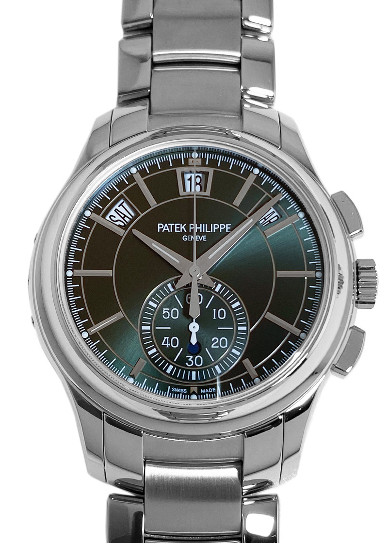Patek Philippe - Annual Calendar Chronographs| PATEK PHILIPPE| 5905 / 1A - 001| SS Green Clock Automatic Winding Bracelet| Middle Ages| Patek Philippe - Annual Calendar Chronographs| PATEK PHILIPPE| 5905 / 1A - 001| SS Green Clock Automatic Winding Bracelet| Middle Ages| - Image 1