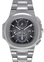 Patek Philippe - Nautilus| PATEK PHILIPPE| 5990 / 1A - 001| SS Black Clock Automatic Winding Bracelet| Commissions| Middle Ages|