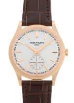 Patek Philippe - Calatrava| PATEK PHILIPPE| 6119R - 001| RG Silver Clock Hand Winding Leather