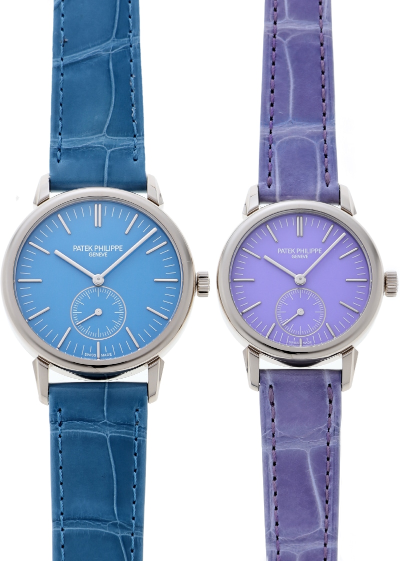 Patek Philippe - Calatrava Japan Limited| PATEK PHILIPPE| 6127G - 010 & 7127G - 010| WG Blue & Purple Clock Hand Winding Leather| Commissions| Unused item Patek Philippe - Calatrava Japan Limited| PATEK PHILIPPE| 6127G - 010 & 7127G - 010| WG Blue & Purple Clock Hand Winding Leather| Commissions| Unused item - Image 1