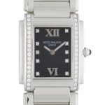 Patek Philippe - Diamond Case Twenty4| PATEK PHILIPPE| 4910 / 10A - 001| SS Black Dial Quartz Bracelet