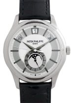 Patek Philippe - Annual Calendar| PATEK PHILIPPE| 5205G - 001| WG Rhodium / Silver Grey Clock Automatic Leather