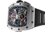 Richards Mill - Automatic Flyback Chronograph Dual Time Zone| RICHARD MILLE| RM11 - 02| TI Skeleton Clock Automatic Winding Rubber| Middle Ages| - Image 6