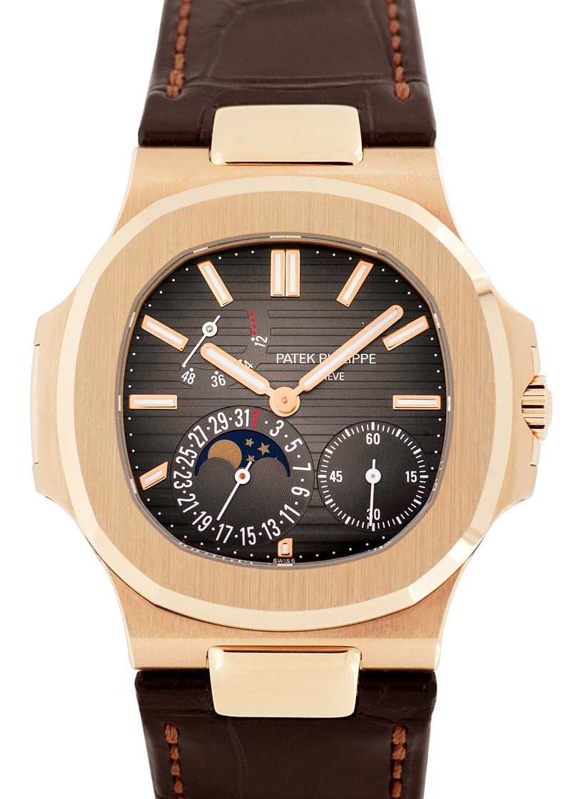 Patek Philippe - Nautilus Puchi Complications| PATEK PHILIPPE| 5712R - 001| RG Black Brown Clock Automatic Winding Leather| Unused item| Patek Philippe - Nautilus Puchi Complications| PATEK PHILIPPE| 5712R - 001| RG Black Brown Clock Automatic Winding Leather| Unused item| - Image 1