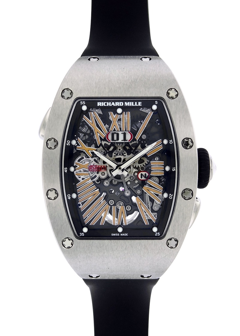Richards Mill - Automatic| RICHARD MILLE| RM037| TI Skeleton Clock Automatic Winding Rubber| Commissions| Middle Ages| Richards Mill - Automatic| RICHARD MILLE| RM037| TI Skeleton Clock Automatic Winding Rubber| Commissions| Middle Ages| - Image 1
