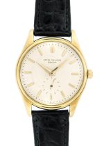 Patek Philippe - 2526 Calatrava Tropical| PATEK PHILIPPE| YG ivory clock automatic winding leather| Made in 1956.| Commissions| Vintage| Middle Ages|