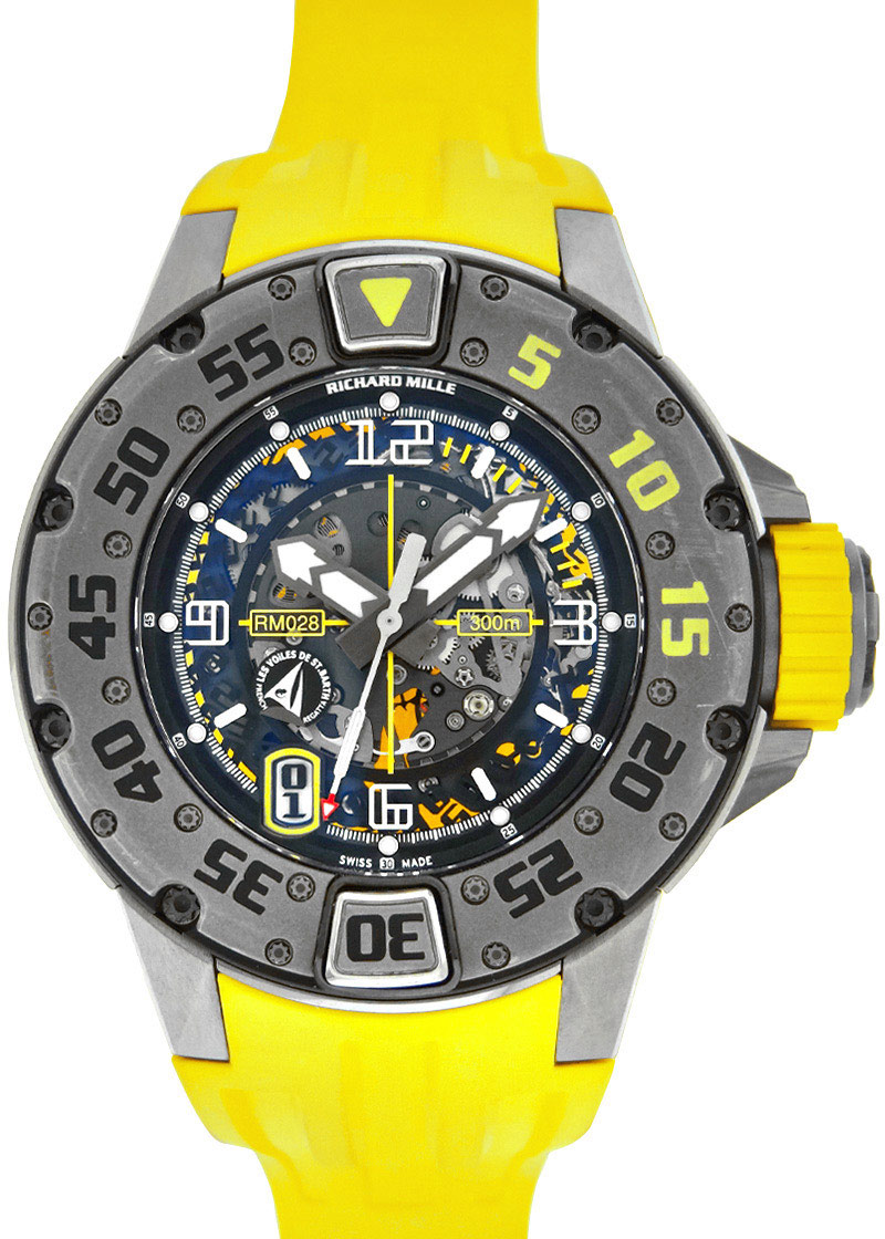 Richard Mill - Automatic Divers St. Barts| RICHARD MILLE| RM028| TI Skeleton Clock Automatic Winding Rubber| Limited to 100| Commissions| Middle Ages| Richard Mill - Automatic Divers St. Barts| RICHARD MILLE| RM028| TI Skeleton Clock Automatic Winding Rubber| Limited to 100| Commissions| Middle Ages| - Image 1