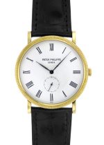 Patek Philippe - Calatrava| PATEK PHILIPPE| 5119J - 001| YG White Clock Hand Winding Leather| Unused item|