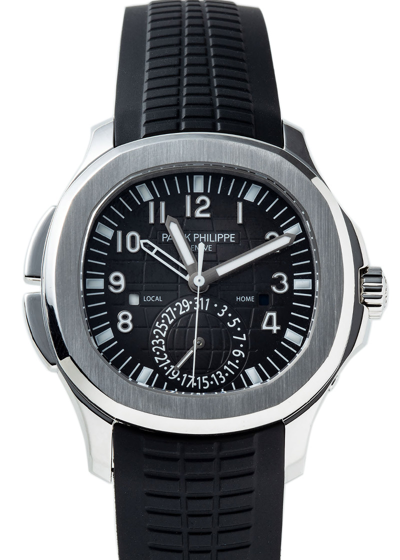 Patek Philippe - Aquanote Travel Time| PATEK PHILIPPE| 5164A - 001| SS Black Dial Automatic Rubber Winding| Middle Ages| Patek Philippe - Aquanote Travel Time| PATEK PHILIPPE| 5164A - 001| SS Black Dial Automatic Rubber Winding| Middle Ages| - Image 1