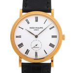 Patek Philippe - Calatrava Tiffany WName| PATEK PHILIPPE| 5119J - 001| YG White Dial Leather Hand Winding| Commissions| Middle Ages