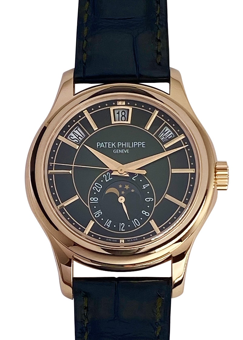 Patek Philippe - Complications Annual Calendar| PATEK PHILIPPE| 5205R - 011| RG Olive Green Clock Automatic Leather Patek Philippe - Complications Annual Calendar| PATEK PHILIPPE| 5205R - 011| RG Olive Green Clock Automatic Leather - Image 1