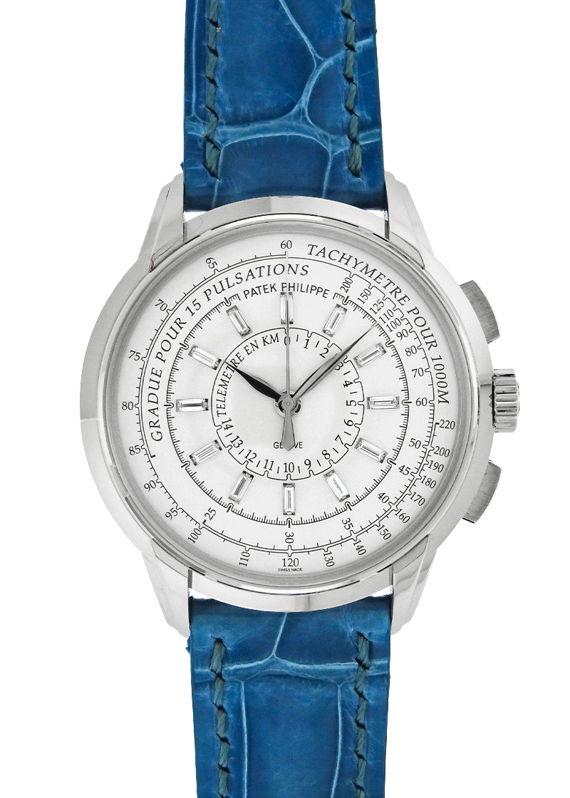 Patek Philippe - Multi-Scale Chronograph| PATEK PHILIPPE| 4675G - 001| WG Silver Clock Automatic Leather| 175th anniversary| Middle Ages| Patek Philippe - Multi-Scale Chronograph| PATEK PHILIPPE| 4675G - 001| WG Silver Clock Automatic Leather| 175th anniversary| Middle Ages| - Image 1
