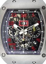 Richards Mill - Felip Massa Annual Calendar Flyback Chronograph Red Index| by Richard Mille| RM011| TI Skeleton Clock Automatic Winding Rubber| - Image 7