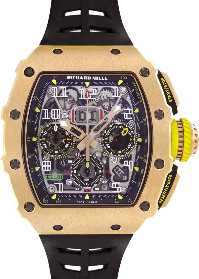 Richards Mill - Automatic Flyback Chronograph| RICHARD MILLE| RM11 - 03| RG Skeleton Dial Automatic Winding Rubber Richards Mill - Automatic Flyback Chronograph| RICHARD MILLE| RM11 - 03| RG Skeleton Dial Automatic Winding Rubber - Image 1
